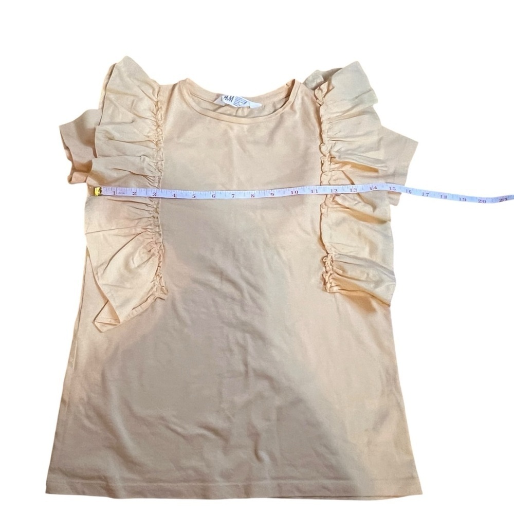 H&M|Kids Girls Ruffle Short Sleeve Tee- Light Orange Size 8 years - Picture 8 of 8